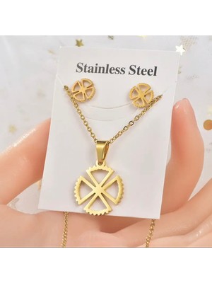 PremiumPort Şık Kolye ve Küpe Seti, 316L Çelik, Enerji ve Koruma Tasarımı