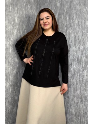 Modaplaza Kadın Önü ve Kolları Taş Işlemeli Bluz 001