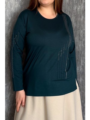 Modaplaza Kadın Önü ve Kolları Taş Işlemeli Bluz 002