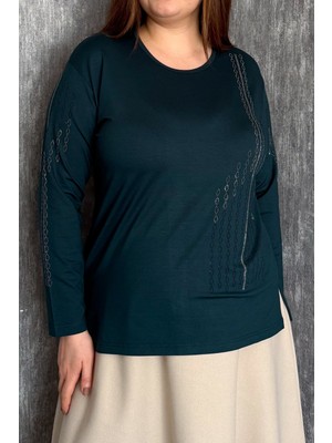 Modaplaza Kadın Önü ve Kolları Taş Işlemeli Bluz 002