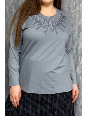 Modaplaza Kadın Taşlı Nakışlı Bluz 004