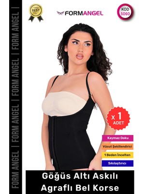Form Angel #korse Vücut Şekillendiren Toparlayıcı Kadın Göğüs Altı Askılı Agraflı Bel Korse - 1 Adet