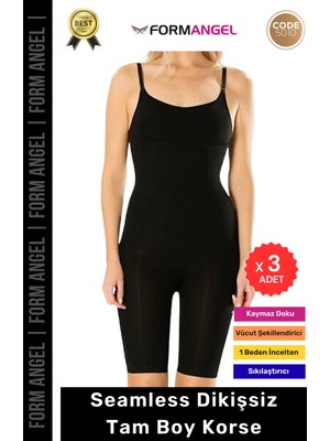Form Angel #korse Masaj Özellikli Iz Göstermeyen Kaymaz Dikişsiz Toparlayıcı Kadın Tam Boy Korse - 3 Adet