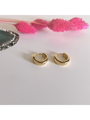 PremiumPort Gold Kaplama Mini Çelik Halka Küpe Çift, 9 Mm, Şık ve Dayanıklı