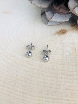 PremiumPort Gümüş Renk Minimal Top Çelik Küpe 5mm, Şık ve Zarif Takı Tasarımı