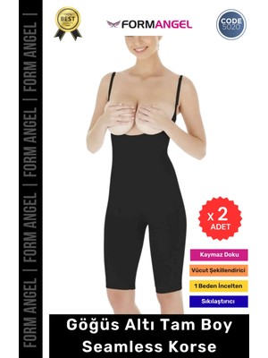Form Angel #korse Dikişsiz Toparlayıcı Kaymaz Seamless Sıkılaştırıcı Kadın Göğüs Altı Tam Boy Korse - 2 Adet