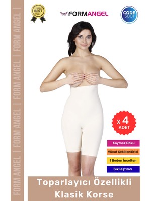 Form Angel #korse Iz Göstermeyen Kaymaz Dikişsiz Vücut Şekillendiren Kalça Toparlayıcı Klasik Korse - 4 Adet
