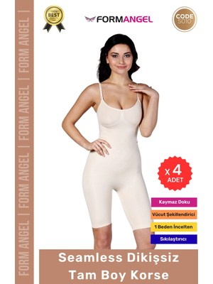 Form Angel #korse Masaj Özellikli Iz Göstermeyen Kaymaz Dikişsiz Toparlayıcı Kadın Tam Boy Korse - 4 Adet