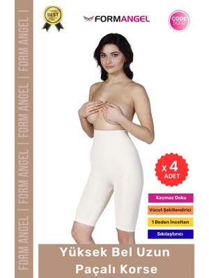 Form Angel #korse Lazer Kesim Iz Göstermez Toparlayıcı Kaymaz Kadın Yüksek Bel Uzun Paçalı Korse - 4 Adet
