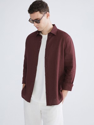 Lc Waikiki Yeni Sezon Regular Fit Uzun Kollu %100 Keten Erkek Gömlek