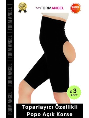 Form Angel #korse Iz Göstermeyen Kaymaz Dikişsiz Vücut Şekillendiren Kalça Toparlayıcı Popo Açık Korse - 3 Adet