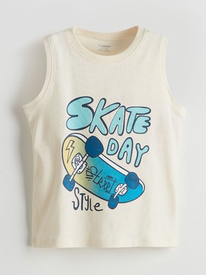 Lc Waikiki Yeni Sezon Bisiklet Yaka Baskılı Erkek Çocuk Atlet