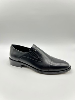 Santorino Ayakkabı Erkek Klasik Hakiki Deri Siyah Antik Neolit Ayakkabı