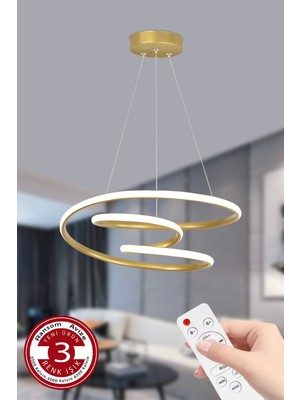 Normadia 3 Renk Kumandalı Gold Dimmerli Galaksi LED Avize, Şık ve Modern Tasarım