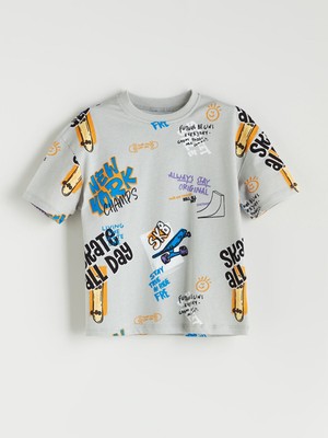 Lc Waikiki Yeni Sezon Bisiklet Yaka Baskılı Erkek Çocuk Tişört