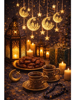 Okavango  1,5 Metre Ramazan Temalı LED Işıklı Süsleme Seti Ramazan Süsleri, Ramazan Hediyem Ramazan Süsü