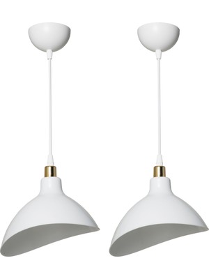 Normadia 2'li Beyaz Asimetrik Sarkıt Avize, Yatak Odası ve Salon Dekoru