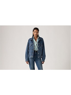 Levi's 90's Trucker Kadın Ceket Indigo Renk Uzun Kol Regular Fit Denim Orta Kalınlık