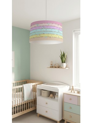 Normadia Renkli Şerit Desenli Çocuk ve Bebek Odası Sarkıt Avize TLAV-292