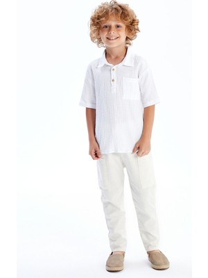 Lc Waikiki Yeni Sezon Keten Karışımlı Erkek Çocuk Kargo Pantolon