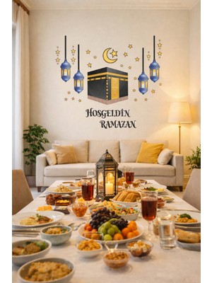 Okavango Sticker Hoş Geldin Ramazan Dekorlu Ramazan Hediyem, Ramazan Süsleri, Ramazan Ürünleri