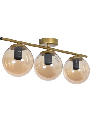 Normadia Şık Modern Eskitme Bal Cam 3'lü Avize, Salon, Mutfak ve Yatak Odası Için