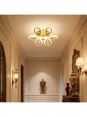 Normadia Şık Eskitme Modern Plafonyer Ultra Beyaz LED Aydınlatma