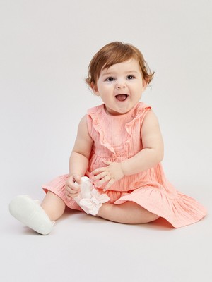 Lc Waikiki Yeni Sezon Bisiklet Yaka Basic Kız Bebek Elbise