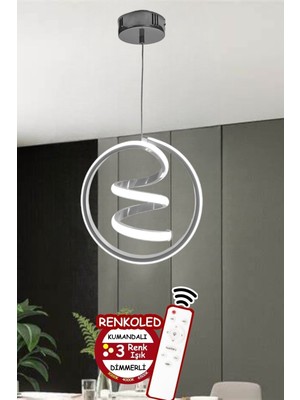 Normadia 3 Renk Işıklı Kumandalı Modern Sarkıt LED Avize