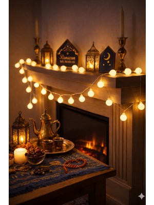 Pairla  1,5 Metre LED Işıklı Süsleme Seti Ramazan Süsleri, Ramazan Hediyem Ramazan Süsü