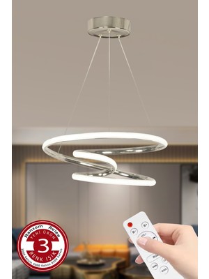 Normadia 3 Renk Kumandalı Krom Dimmerli Galaksi LED Avize, Şık ve Modern Tasarım