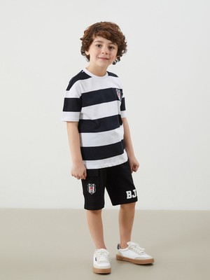 Lc Waikiki Yeni Sezon Beli Lastikli Beşiktaş Baskılı Erkek Çocuk Şort