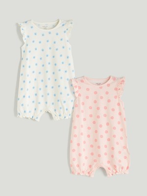 Lc Waikiki Yeni Sezon Bisiklet Yaka Kız Bebek Penye Tulum 2'li