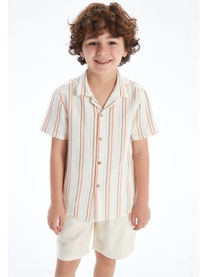 Lc Waikiki Yeni Sezon Pamuklu Çizgili Erkek Çocuk Gömlek