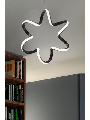 Normadia Siyah Tekli Sarkıt LED Avize, Beyaz Işık, Modern ve Şık Tasarım