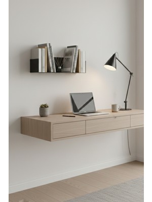 Grandmix Metal Kitaplık ve Duvar Rafı 54 cm Dekoratif Kitap Tutucu