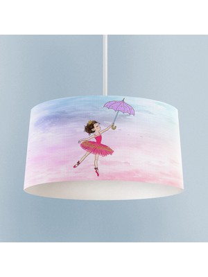 Normadia Renkli Kız Desenli Bebek ve Çocuk Odası Şemsiyeli Avize