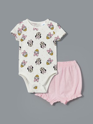 Lc Waikiki Yeni Sezon Kız Bebek Çıtçıtlı Body ve Şort 2'li Takım