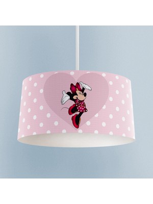 Normadia Büyük Kalpli Minnie Mause ve Puantiyeli Bebek ve Çocuk Odası Avizesi
