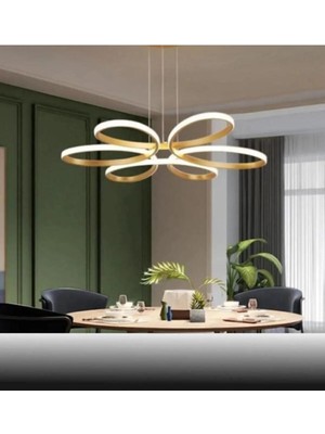 Normadia Modern Ledli Gold Avize, Beyaz Işık, Salon, Mutfak ve Yatak Odası Için