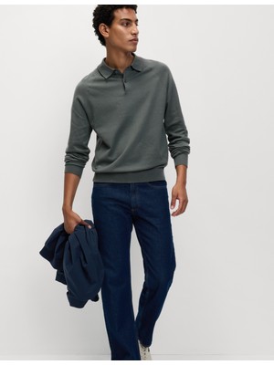 Marks & Spencer Pamuk Karışımlı Örgü Polo Üst