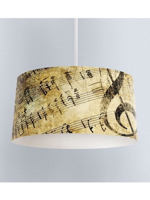 Normadia Renkli Müzik Notaları Desenli 3D Sarkıt Avize, Şık ve Modern Tasarım