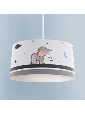 Normadia Sevimli Fil ve Tavşan Desenli Bebek ve Çocuk Odası Avizesi