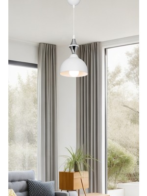 Normadia Şık Beyaz Krom Sarkıt Aydınlatma, Modern ve Zarif Tasarım