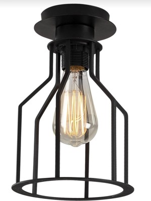 Normadia Retro Metal Siyah Tavan Avize - Rustik ve Şık Tasarım