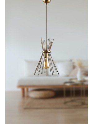 Normadia Renkli Eskitme Tasarımlı Salon ve Mutfak Tekli Avize