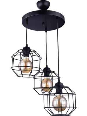 Normadia Modern Siyah 3'lü Sarkıt Aydınlatma, Şık ve Zarif Tasarım