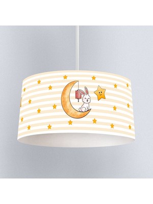 Normadia Renkli Tavşan ve Yıldız Tasarımlı Çocuk Odası Sarkıt Avize