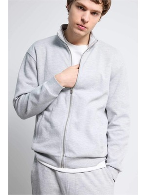 DeFacto Dik Yaka Fermuarlı Hırka F9328AX26SP