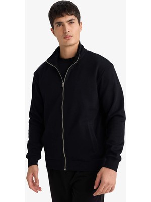 DeFacto Dik Yaka Fermuarlı Hırka F9328AX26SP